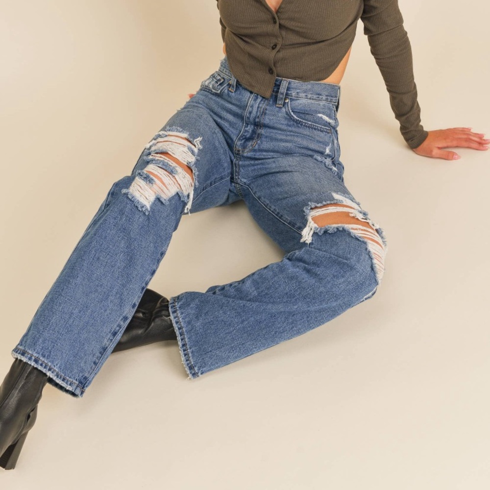 Sustainable ♡ Medium Denim High Rise Dad Jean